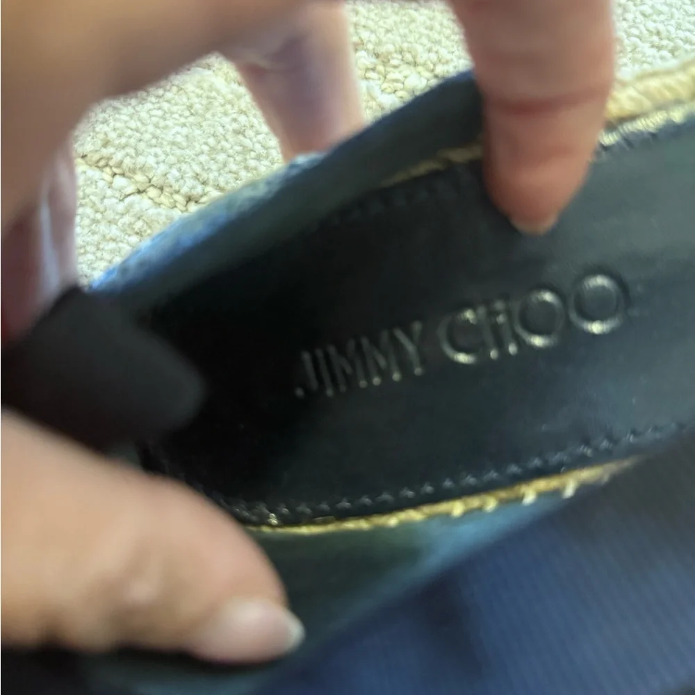 Jimmy Choo Navy Striped Espadrilles